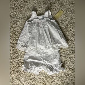 18 Months White Embroidered Baby Dress and Bloomers NWT
